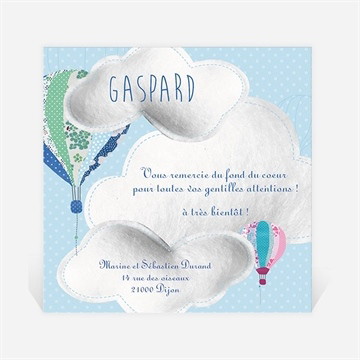 Remerciement naissance dans les airs