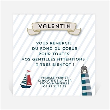 Remerciement naissance petit matelot original