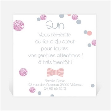 Remerciement naissance pastilles et confettis