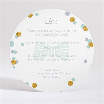 Faire-part naissance noeud papillon - Dos du faire-part