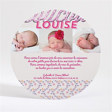 Faire-part naissance coucou c'est moi - Dos du faire-part