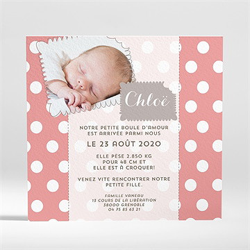 Faire-part naissance bébé à croquer - Dos du faire-part