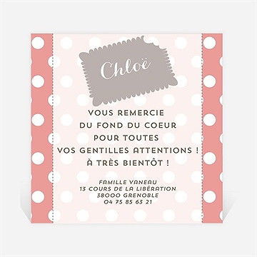 Remerciement naissance bébé à croquer