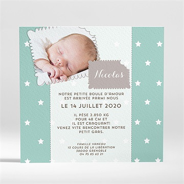 Faire-part naissance biscuit à croquer - Dos du faire-part