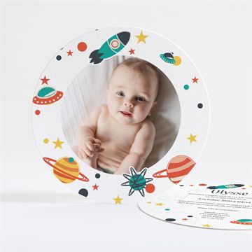 Faire-part naissance planète et fusée