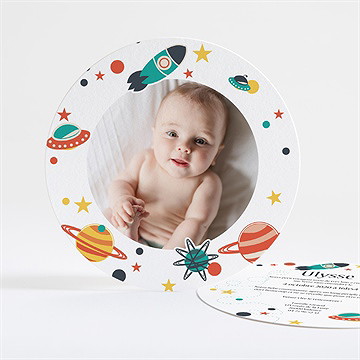 Faire-part naissance planète et fusée