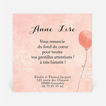 Remerciement naissance petits ballons aquarelle