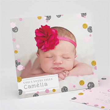 Faire-part naissance petits pois de couleur