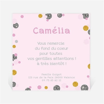 Remerciement naissance petits pois de couleur