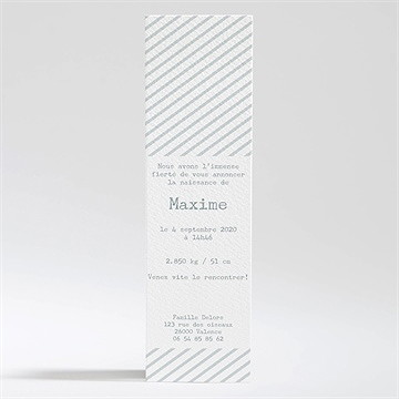 Faire-part naissance tout en photos - Dos du faire-part