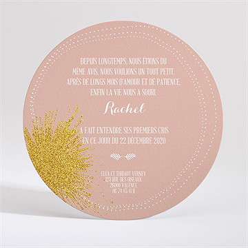 Faire-part naissance explosion de joie - Dos du faire-part