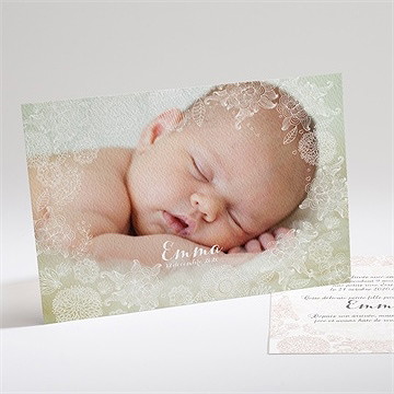 Faire-part naissance en filigrane