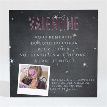 Remerciement naissance photos sur ardoise original