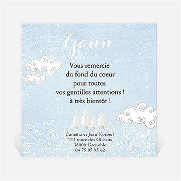 Remerciement naissance paysage de neige