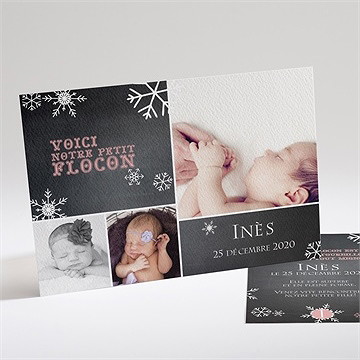 Faire-part naissance notre petit flocon