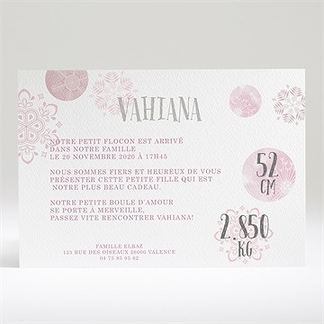 Faire-part naissance damier de pois - Dos du faire-part