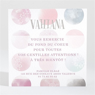 Remerciement naissance damier de pois