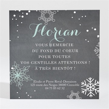Remerciement naissance annonce d'hiver