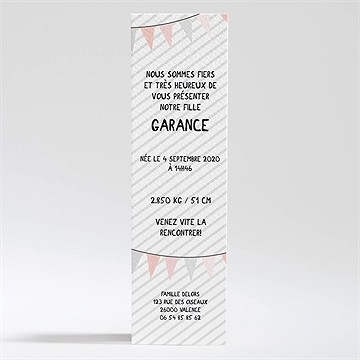 Faire-part naissance photomaton 4 photos - Dos du faire-part