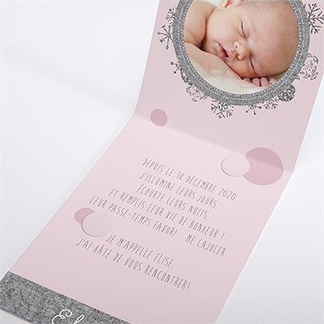 Faire-part naissance princesse des neiges - Intérieur du faire-part