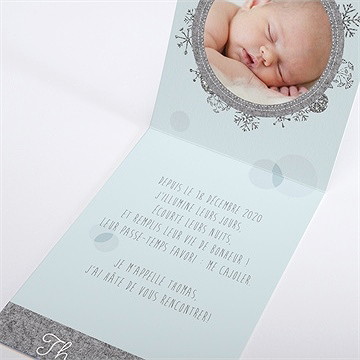 Faire-part naissance médaillon original - Intérieur du faire-part