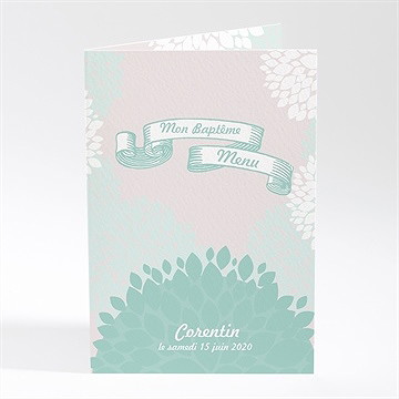 Menu baptême bouquet de feuilles