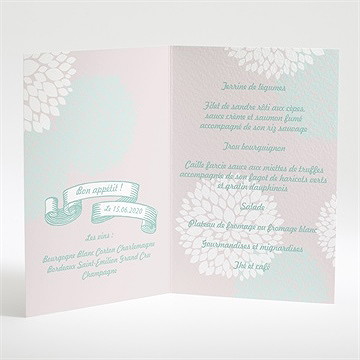 Menu baptême bouquet de feuilles - Intérieur du menu