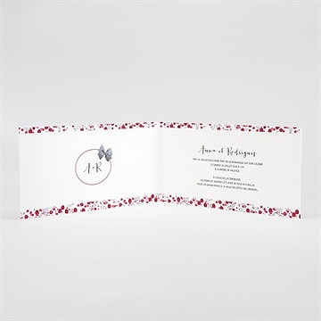 Faire-part mariage noeud et liberty - Intérieur du faire-part