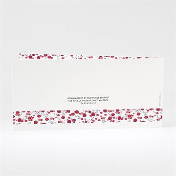 Faire-part mariage noeud et liberty - Dos du faire-part