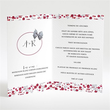 Menu mariage noeud et liberty - Intérieur du menu