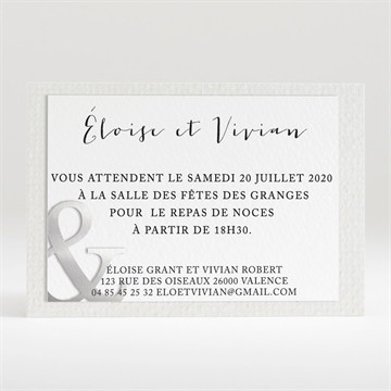 Carton d'invitation mariage esperluette et étiquettes