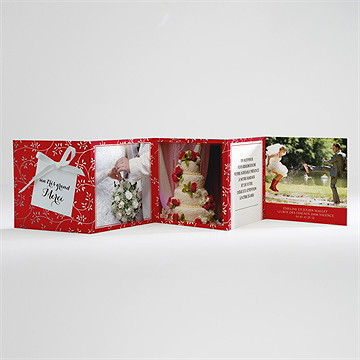 Remerciement mariage aux couleurs de notre amour - Carton de remerciements ouvert