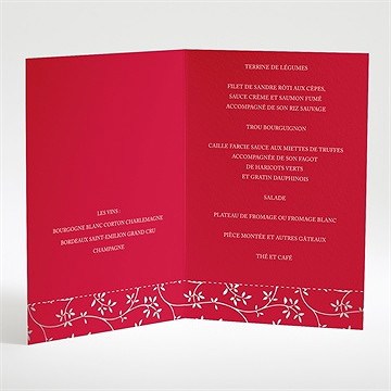 Menu mariage aux couleurs de notre amour - Intérieur du menu