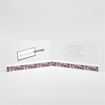 Faire-part mariage invitation fleurie - Intérieur du faire-part