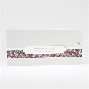Faire-part mariage invitation fleurie - Dos du faire-part