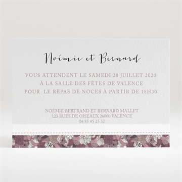Carton d'invitation mariage invitation fleurie
