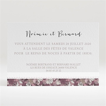 Carton d'invitation mariage invitation fleurie