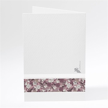 Menu mariage invitation fleurie - Dos du menu