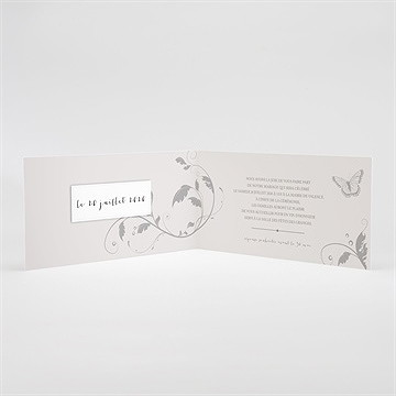 Faire-part mariage fleurs et élégance - Intérieur du faire-part