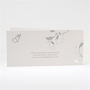 Faire-part mariage fleurs et élégance - Dos du faire-part