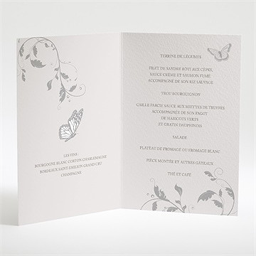 Menu mariage fleurs et élégance - Intérieur du menu