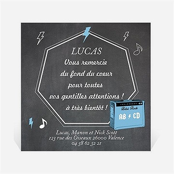 Remerciement naissance notre petit rockeur