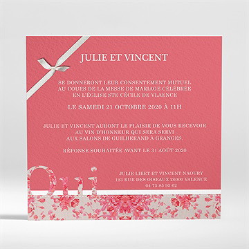 Faire-part mariage oui liberty - Dos du faire-part