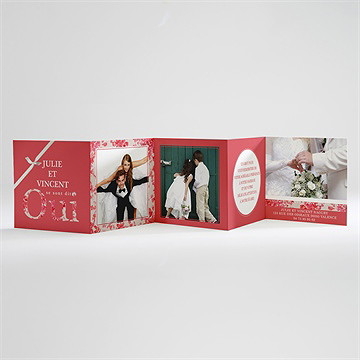 Remerciement mariage oui liberty - Carton de remerciements ouvert