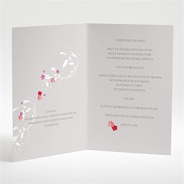 Menu mariage un mariage illustré - Intérieur du menu