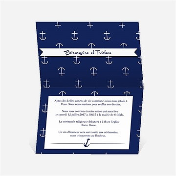 Faire-part mariage les ancres du mariage - Faire-part ouvert