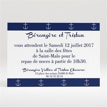Carton d'invitation mariage les ancres du mariage