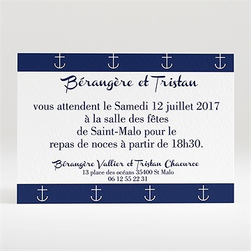 Carton d'invitation mariage les ancres du mariage