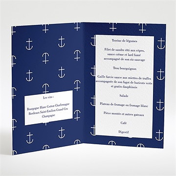 Menu mariage les ancres du mariage - Intérieur du menu