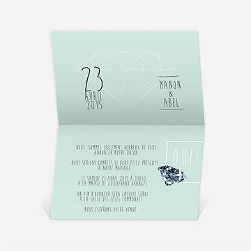 Faire-part mariage romance à deux avec photos - Faire-part ouvert